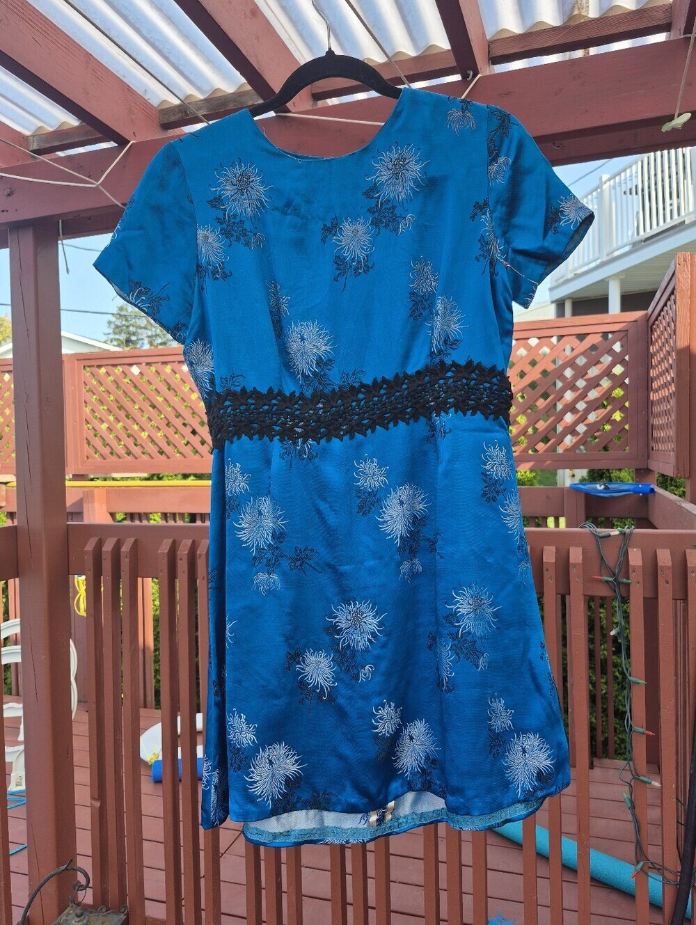 Fairy Fashion🧵 Blue Floral Japanese Dress - Picture 3 of 7